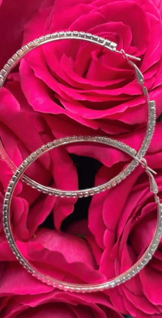 SILVER BLING HOOPS